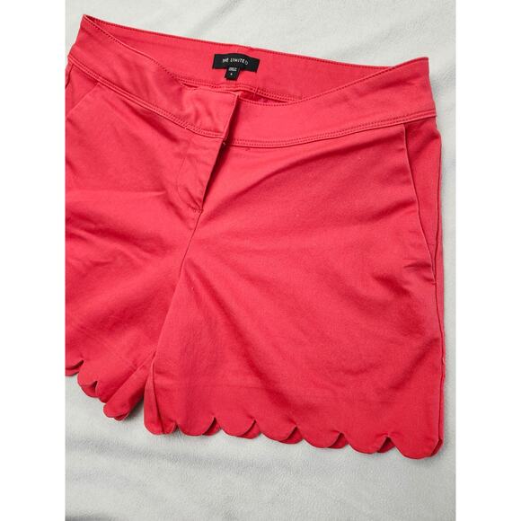 The Limited Sz 4 Coral Pink Scalloped Edge SHORTS Flat Front Dress Small - Picture 4 of 7